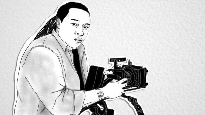Alex Ghassan (Illustration by Claudia Escobar/KQED)